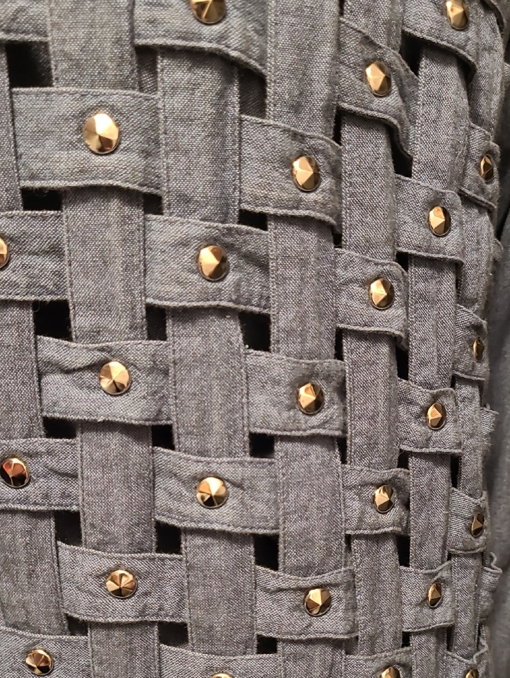 VINTAGE Blue Woven-Detail 3PC PANT SUIT - Picture 4 of 15